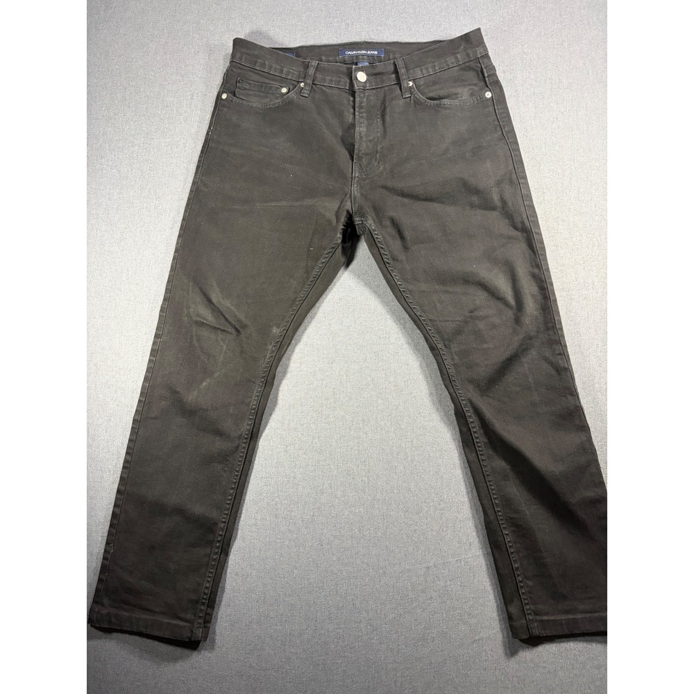 Calvin Klein Jeans Mens 34x30 Black Straight Leg Denim Pants CKJ 026